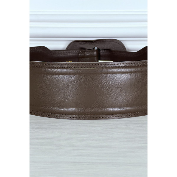 Ceinture tendance marron en simili - 5