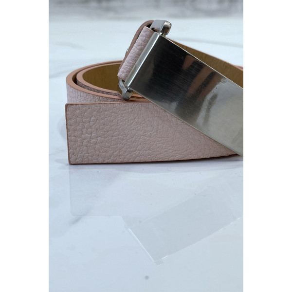 Ceinture rose effet python à boucle rectangle - 10