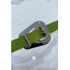 Ceinture verte à boucle ovale asymétrique - 4