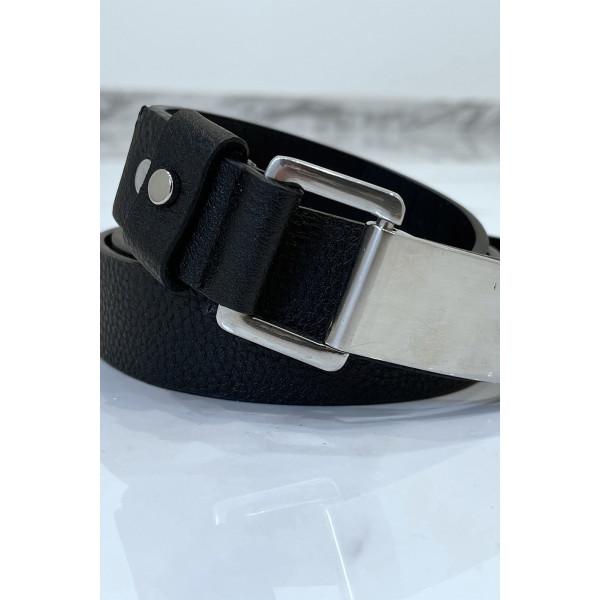 Ceinture noire effet python à boucle rectangle - 3