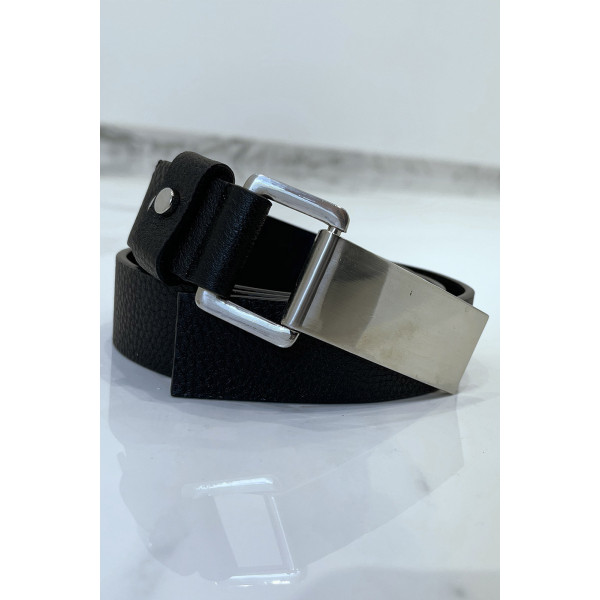 Ceinture noire effet python à boucle rectangle - 4