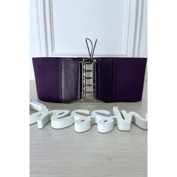 Ceinture de taille violette avec lacet au dos - 5