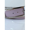 Ceinture rose en simili à boucle rectangulaire - 2