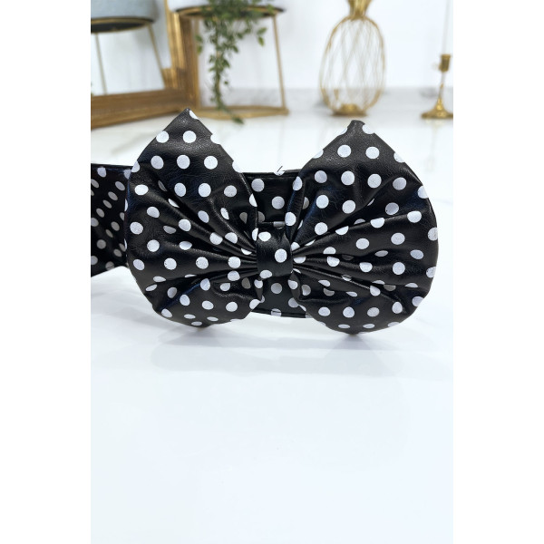 Ceinture noire en pvc avec noeud papillon - 5