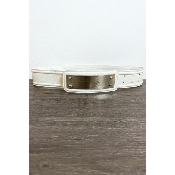 Ceinture blanche avec longue boucle rectangulaire - 3