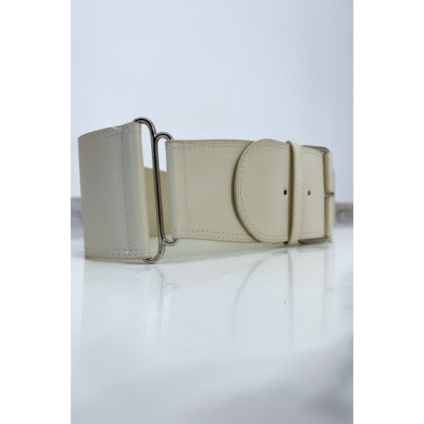 Grosse ceinture beige. Ceinture femme - 3