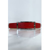 Ceinture rouge avec boucle argenté - 2