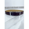 Ceinture violette avec boucle rectangle strass et argenté - 1