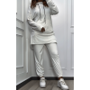 Ensemble tunique et pantalon  blanc - 1