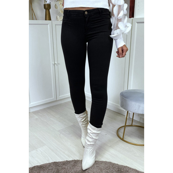 Jean slim noir taille basse - 1