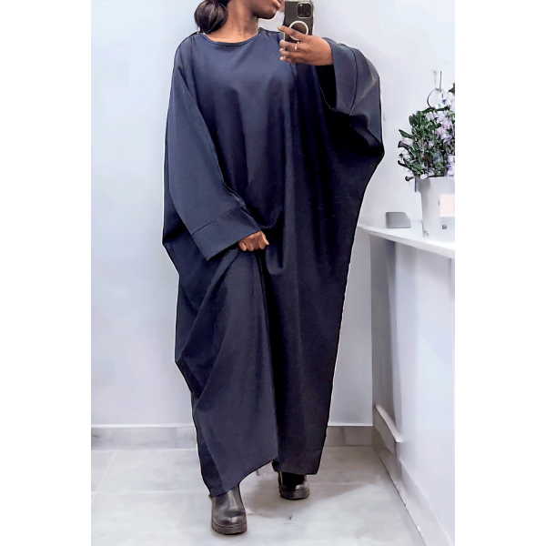 Abaya 2 pièces robe et kimono en noir - 2