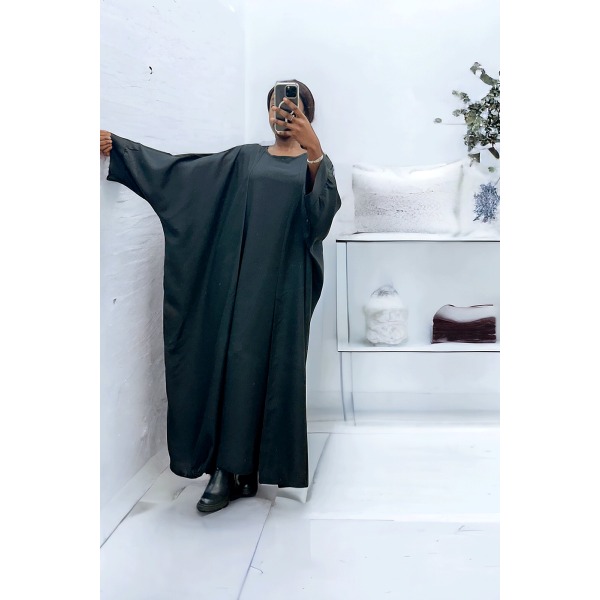 Abaya 2 pièces robe et kimono en noir - 3