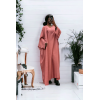 Abaya 2 pièces robe et kimono en rose - 1