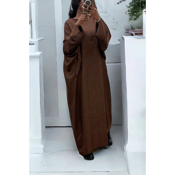 Abaya choco très ample (36-52) coupe kimono - 1