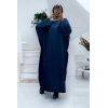 Abaya marine très ample (36-52) coupe kimono - 2