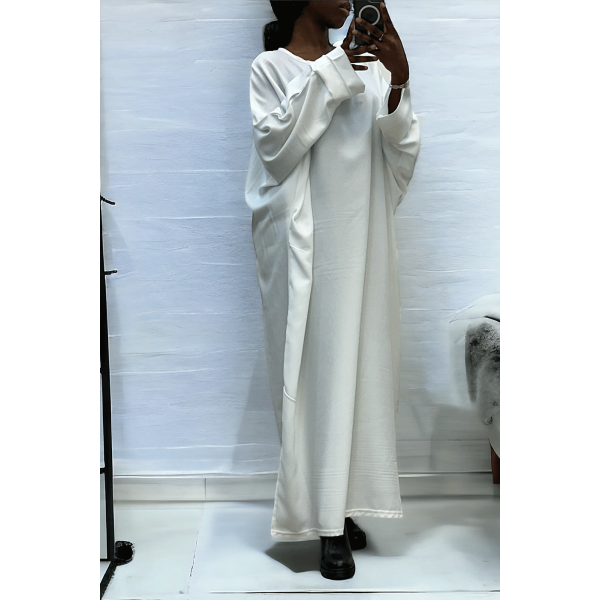 Abaya blanche très ample (36-52) coupe kimono - 2