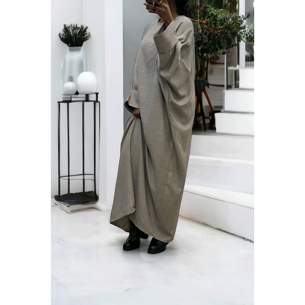 Abaya grise très ample (36-52) coupe kimono - 3