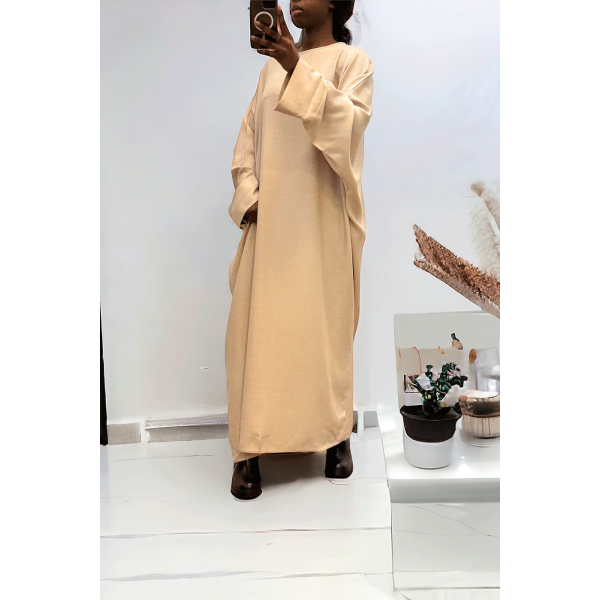 Abaya beige très ample (36-52) coupe kimono - 2