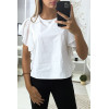 Blouse blanche avec manches volante en tulle - 2