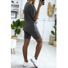 Ensemble short et t-shirt over size kaki très fashion - 4