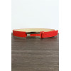 Ceinture rouge avec boucle rectangulaire et strass - 1