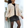 Cardigan rose en grosse maille - 2