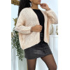 Cardigan rose en grosse maille - 4