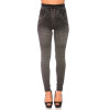 Leggings minceur noir style jeans taille haute et effet lien croisé. Effet Push-Up - 1