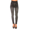 Leggings minceur noir style jeans taille haute et effet lien croisé. Effet Push-Up - 5