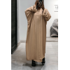 Abaya 2 pièces robe et kimono camel très class - 2