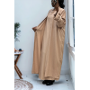 Abaya 2 pièces robe et kimono camel très class - 3