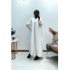 Abaya 2 pièces robe et kimono blanc très class - 1