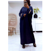 Abaya 2 pièces robe et kimono marine très class - 3