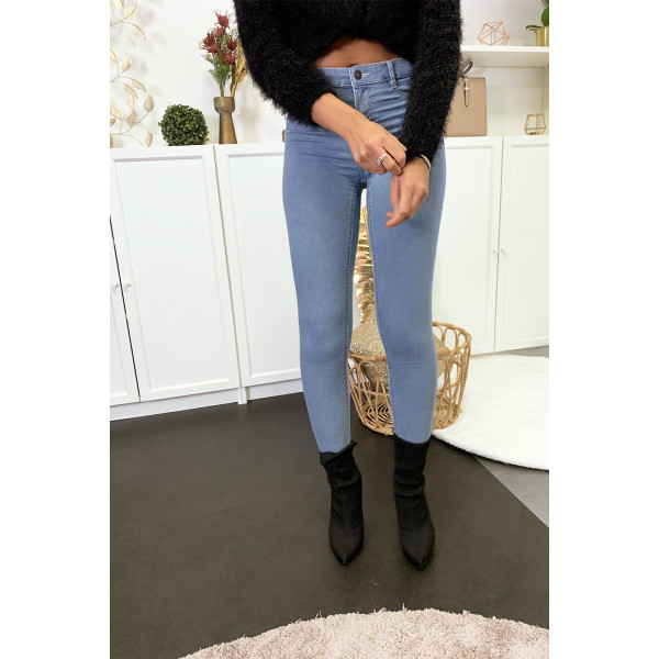 Jeans slim bleu clair avec poches arrière - 1