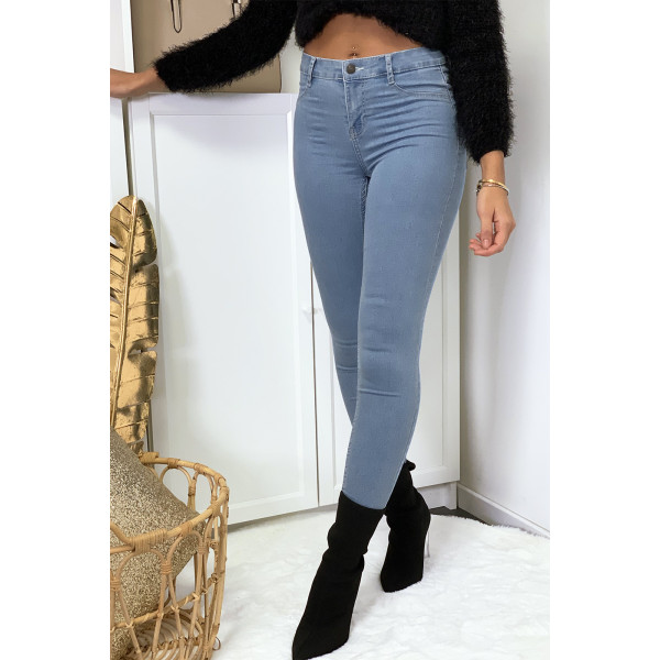 Jeans slim bleu clair avec poches arrière - 4