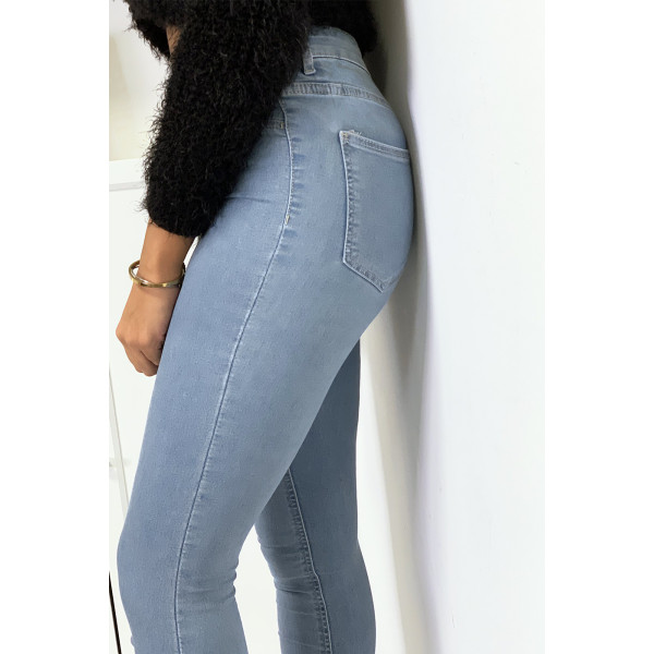 Jeans slim bleu clair avec poches arrière - 7