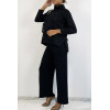 Ensemble cosy noir pantalon flare et col roulé - 3