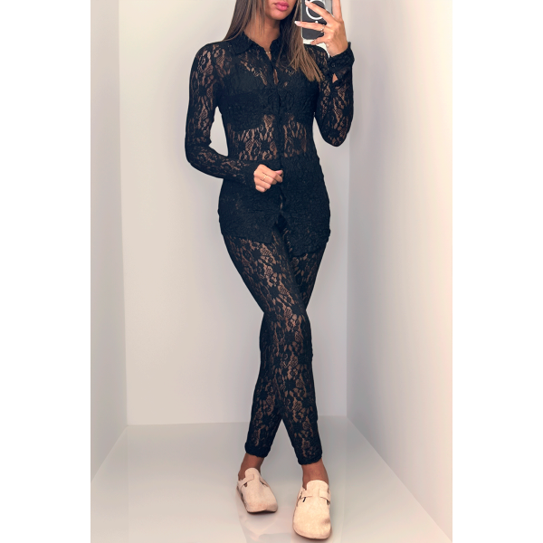 Chemise en dentelle noir - 1