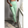 Legging vert en maille côtelé très extensible - 4