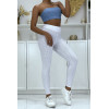 Legging taille haute matelassé blanc - 5