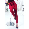 Pantalon rouge avec ceinture et poches - 2