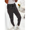 Pantalon jegging rayé noir et blanc avec poches sur les cotés - 4