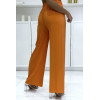 Pantalon palazzo orange en coton uni - 1