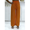 Pantalon palazzo orange en coton uni - 2