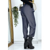 Pantalon cargo effet jean bleu marine - 6