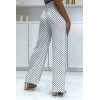 Pantalon palazzo blanc en coton avec petit pois - 1