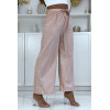 Pantalon palazzo dans une jolie matière rose chiné - 2