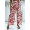 Pantalon palazzo fleuris rose motif fleure - 3