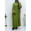 Abaya 2 pièces robe et kimono vert très class - 1