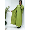 Abaya 2 pièces robe et kimono vert très class - 3